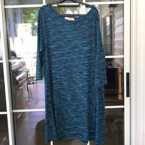 Loft ribbed knit swing dress